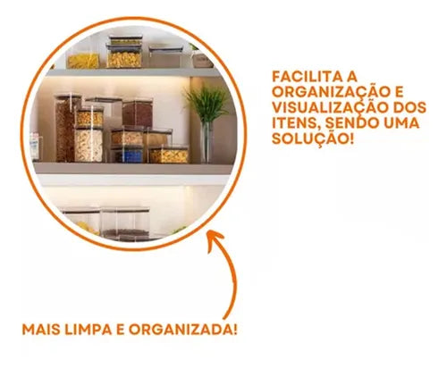 Pote Organizador Alimentos Armazenar Cozinha Hermético 2,1 L