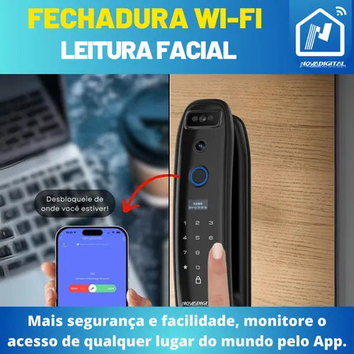 Fechadura Inteligente Leitura Facial Biometria Novadigital