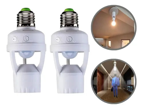 Kit 2 Sensor De Presença Iluminação Lâmpada Sensor De Movimento Soquete E27 Com Fotocélula Marca Ndl