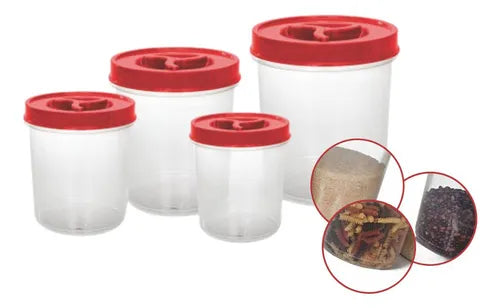 Vasilha Para Colocar Alimentos 04 Itens Transparente