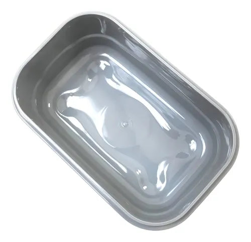 Kit com 2 marmitas 100% hermética com travas não vaza Bpa free cor cinza Lig Brin