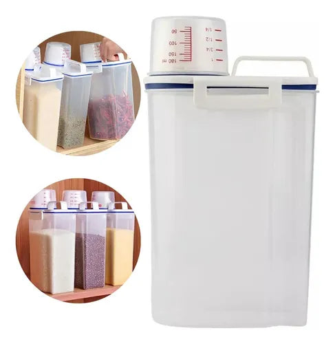 Pote Com Tampa Dispenser Guardar Alimentos Grãos C/medidor
