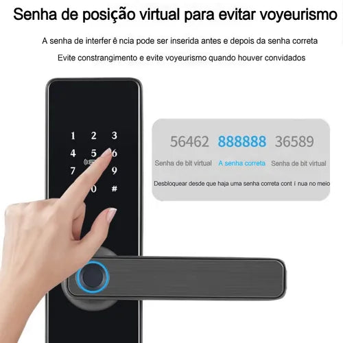 Fechadura Eletrônica Digital Inteligente Biométrica Senha