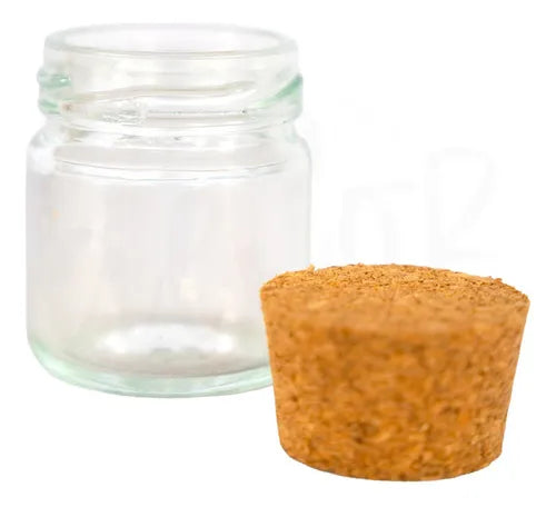 50 Mini Pote De Vidro 40ml Para Velas Doces Tampa De Rolha Cor Transparente