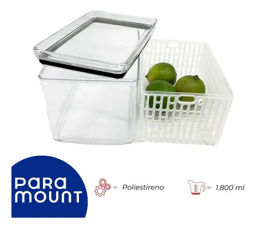 Kit 2 Pote Porta Tudo Fresh Hermético 1800ml Lumini Acrílico