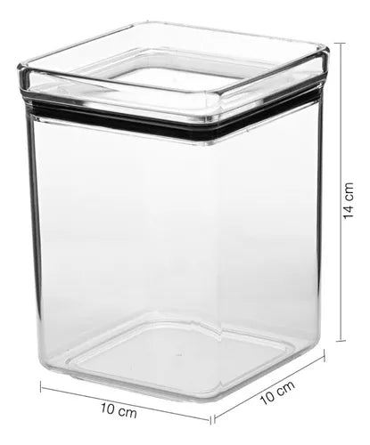 Kit 2 Pote Herméticos 1000ml Farinha Açucar Café Empilháveis
