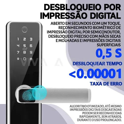 Fechadura Digital Eletronica C/ Câmera Senha Biométrica Wifi