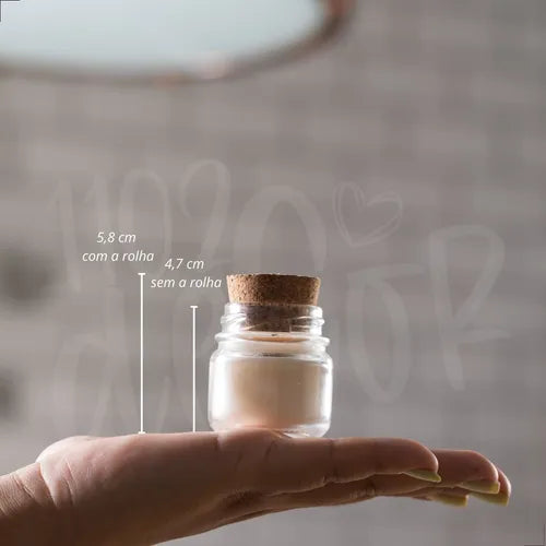 40 Mini Pote De Vidro 40ml Para Velas Doces Tampa De Rolha Cor Transparente