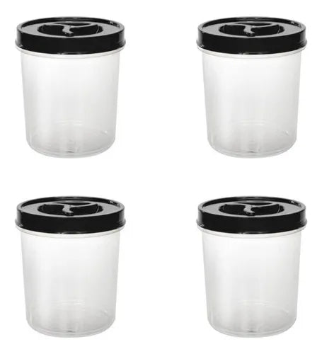 Kit Pote Vasilha Alimento Tampa De Rosca 1 Litro Kit 12 Pçs