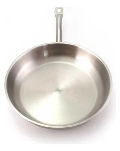 Frigideira Inox Do Chef Fundo Triplo 26 Cm Diâmetro Hércules Cinza