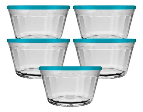 Conjunto De Potes Tigela Americano Tampa 6 De 1 Litro