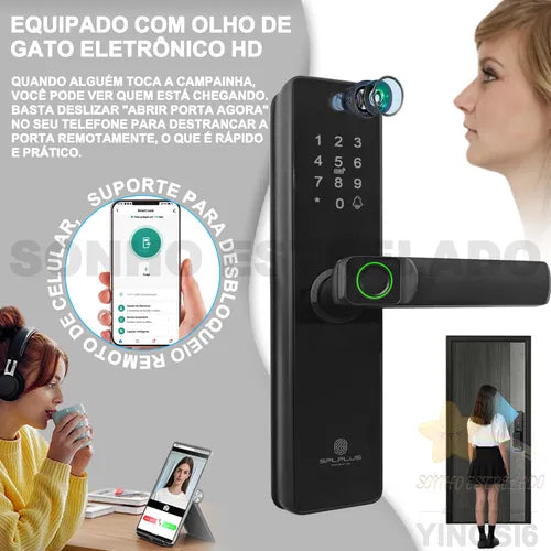 Fechadura Digital Inteligente Wifi Biométrica Smart Tuya