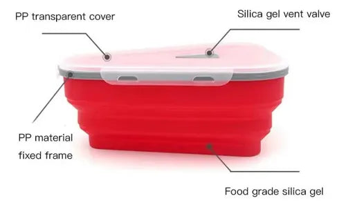 Pote Porta Pizza Em Silicone Retrátil Com Divisória 5 Fatias