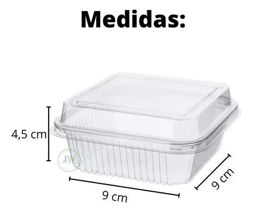 Kit 300 Embalagem Doce Bolo Pote 200ml Quadrado Descartável