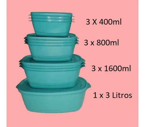 Kit 10 Pote Para Alimentos Armazenar Freezer E Micro-ondas