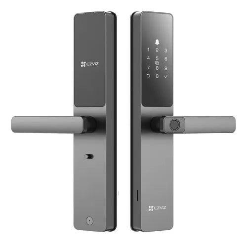 Fechadura Digital Inteligente Ezviz Cartão Senha Dl05 Wifi Cor Cinza