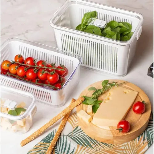 Pote Hermético Slim 4.470ml Com Cesto Salada Frutas Paramount