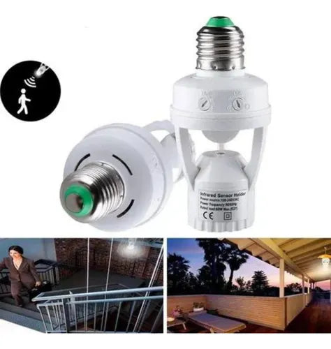 Sensor De Presença Para Lâmpada Com Fotocélula Soquete E27