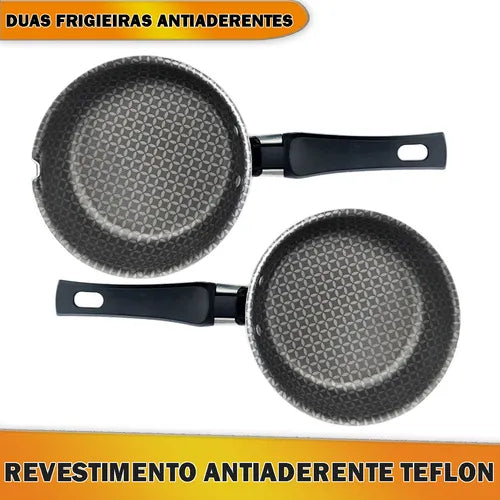 Omeleteira Multiflon Gourmet Dupla Antiaderente 14cm Preta