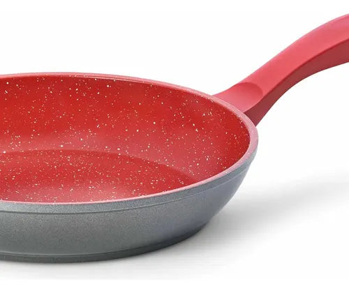 Panela Polishop Sauté Grand Vermelha de 24cm Frigideira Flavorstone