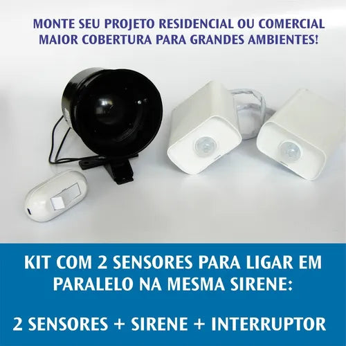 2 Sensores De Presença Externo + 1 Campainha