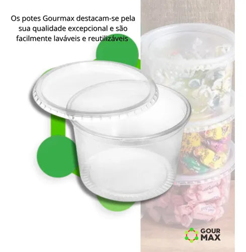 Potes Descartáveis Redondo 24un 1l 1000ml Freezer Microondas