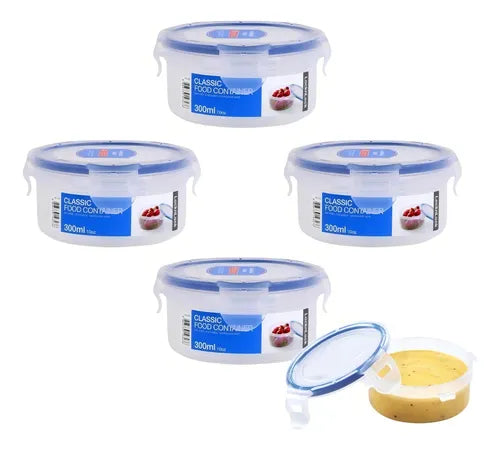 Jogo 4 Potes Herméticos Porta Papinha Bebê Lock&lock 300ml Cor Transparente