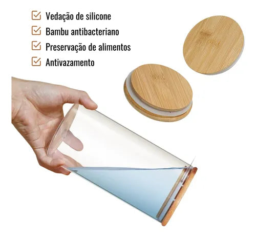 Conjunto Potes Herméticos Vidro Borossilicato 2 Unidades