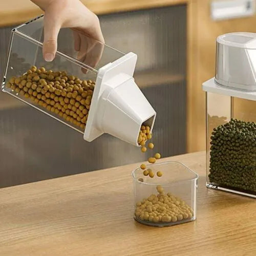Kit 4 Potes Herméticos Com Copo Medidor Dispenser De Cereais Alimento