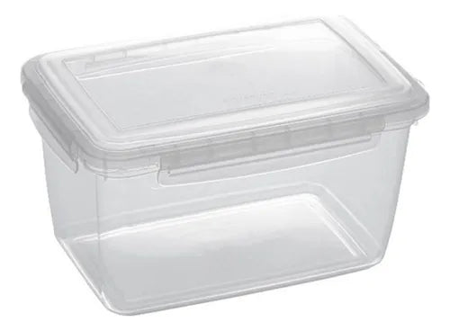 Pote Hermético Alto 2,2L com Trava – Plástico Resistente,Tampa Vedação,Armazenamento Alimentos,Cozinha,Organizador