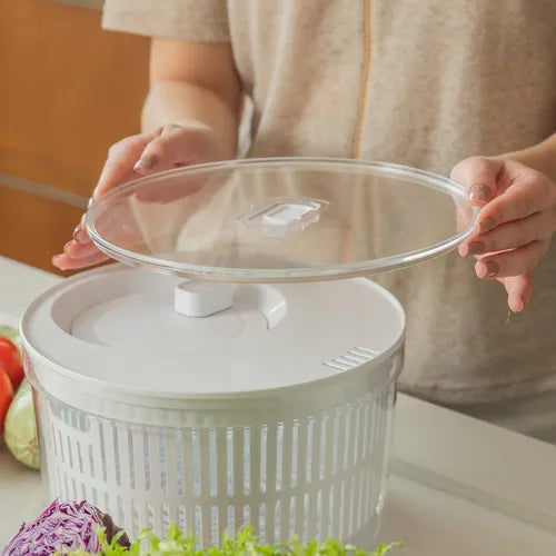 Conjunto Secador E Organizador De Salada Clear Fresh 5,5l Ou Cor Tampa Branca