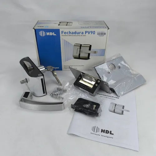 Fechadura P/ Porta De Vidro Hdl Pv90 1r Abre Para Dentro 12V