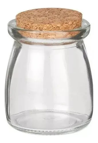 Kit De 10 Potes Vidro Com Tampa Rolha Cortiça 100ml Temperos Cor Transparente