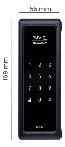 Fechadura Digital Eletrônica Smart Lock Sl140 Preto Papaiz