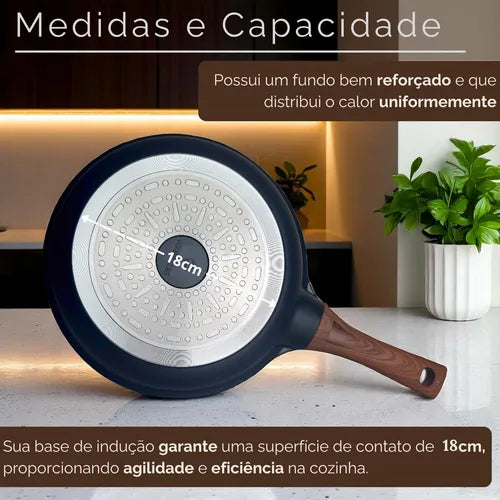 Frigideira Antiaderente Cerâmica Grande 24cm Indução E Gás Aristus - Saudável Atóxica Gourmet Fundo Reforçado Lava-louças Cozinha Moderna Durável Inmetro Alta Qualidade