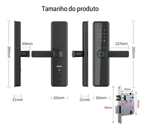 Fechadura Eletrônica Digital Com Câmera Senha Biométria Wifi