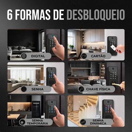 Fechadura Digital Ekaza Wifi Biométrica Sem Maçaneta Senha