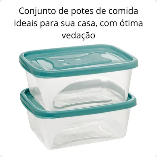 6 Potes Comida Retangular 750ml Potinho Marmita Geladeira
