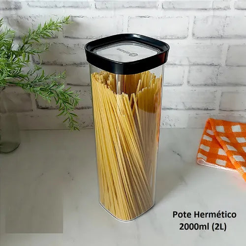 Pote Hermético Macarrão Espaguete 2000ml Acrílico Helsim Cor