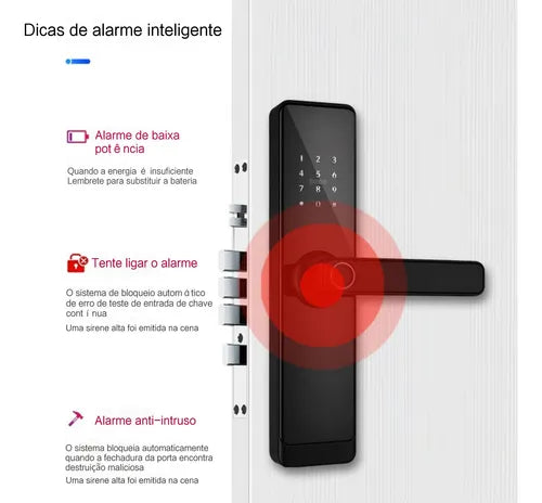 Fechadura Eletrônica Digital Inteligente Biométrica Senha