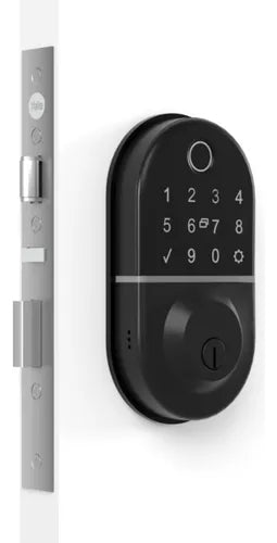 Fechadura Eletrônica Digital Compact Trinco Rolete Com Biometria E Senha Yale
