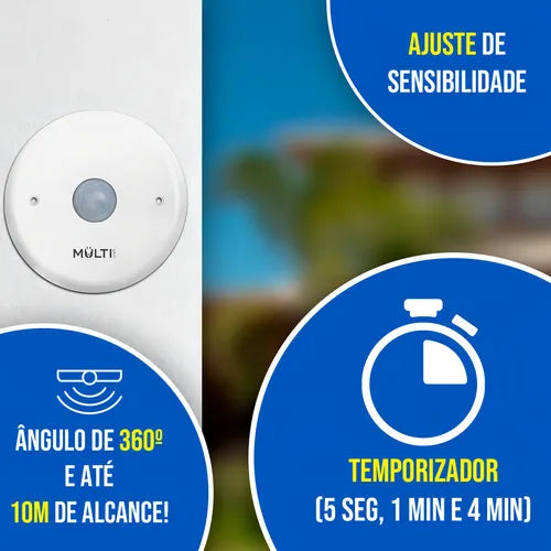Sensor De Presença Para Embutir Em Teto Multicraft Mpl22