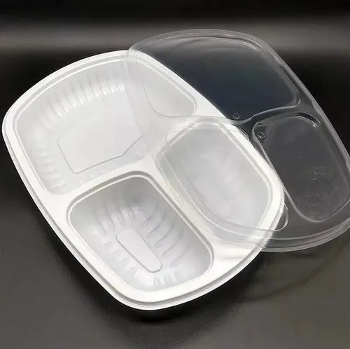 40 Und. Marmita Bandeja + Tampa 3 Divisor Embalagem Delivery