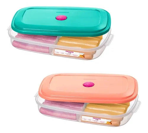 Pote Porta Frios 2 Divisórias Freezer Microondas Sanremo