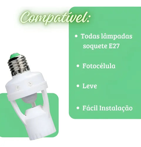 Kit 4 Sensor De Presença Lâmpada Movimento Soquete E27