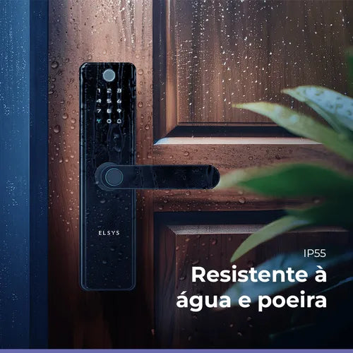 Fechadura Digital De Embutir Esf-de51001 Sax Prata Cor Preta