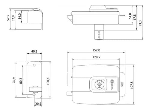 HDL C-90 fechadura elétrica cinza de 15W Abertura p/ Dentro
