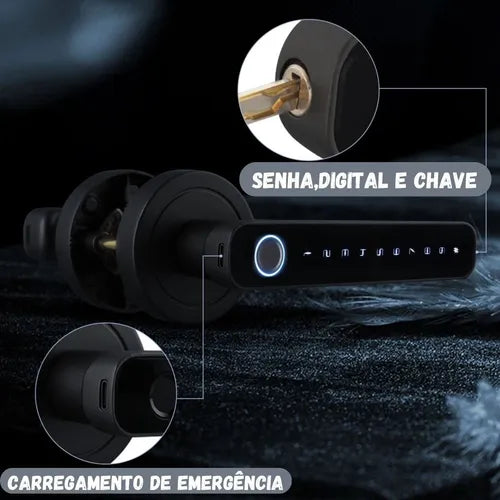 Fechadura Digital Eletronica Biometrica Touch App Tuya + Nf