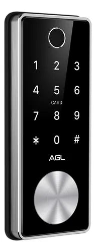 Fechadura digital T12 bluetooth biometria cartão chave senha preto AGL