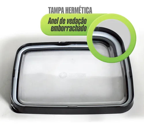 Pote Hermético 4L Acrílico Empilhavel Organizador BPA Free Transparente